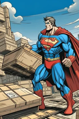 superman delivers pallets of goods