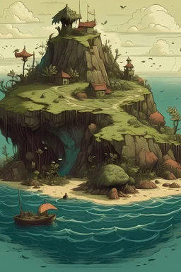 an undiscovered island with a hidden monster