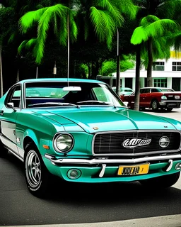 80's Miami, classic Mustang car