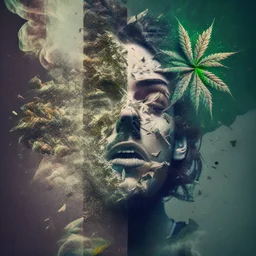 Create a composite that captures the initial allure and impact of trying hash or weed, emphasizing the emotions and sensations you felt.