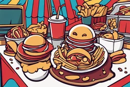 carnival food, with a bite taken out, clean vector style, bold outline