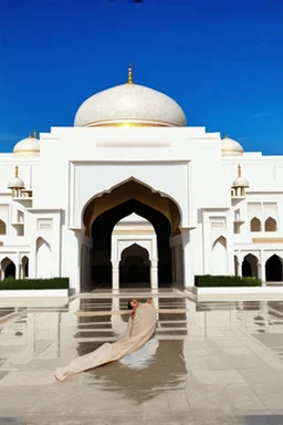 realistic photo, a beautiful Arabic Indian scene at sunset.