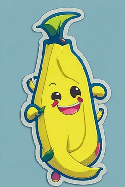 Banana cute cartoon character sticker