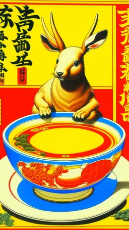 Japanese Kangaroo Soup Australian 80's Manga Style, Advertisement.