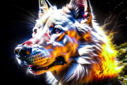 fantasy fire wolf