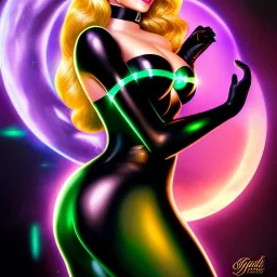 ultra detailed fullbody portrait of beautiful busty Black Cat DC Universe, wearing skintight costume, extremely detailed digital painting, intrincate, extremely detailed smiling face,crystal clear Big Green eyes, in the style of adam hughes , mystical colors , perfectly centered image, perfect composition, rim light, beautiful lighting,8k, stunning scene, raytracing