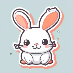 cute rabbit sticker template