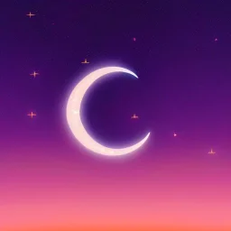 a large crescent moon with sparkles, dark, hazy, macro photography, tilt shift blur, high definition, 8k, beautiful, night sky, wind, stars, detailed, night