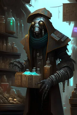 blackmarket artifacts merchant who is a robot