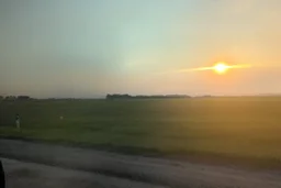 Hazy sunset in Alberta