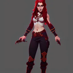 Full body Red hair halfling girl