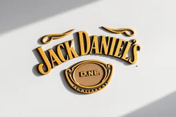 a Jack Daniels style graphic element made of brass