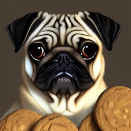 pug in a cookie