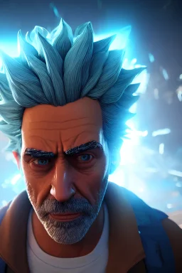 portrait art of rick sanchez 8 k ultra realistic, lens flare, atmosphere, glow, detailed, intricate, symmetrical, full of colour, cinematic lighting, trending on artstation, 4 k, hyperrealistic, focused, extreme details, unreal engine 5, cinematic, masterpiece