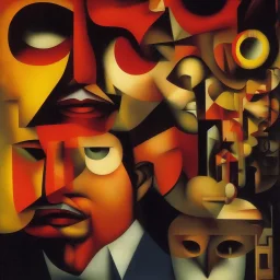 Orphic Synesthesia, faces, Dada, Surrealism, by artist “Raoul Hausmann” by artist “Giorgio de Chirico”, complementary colors, analogous colors, perspective, deep focus, centered, crisp, clear, high resolution