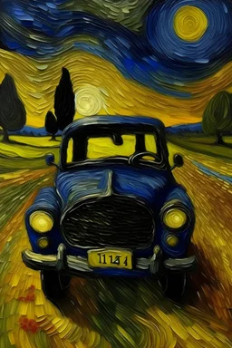 portrait of car by van gogh