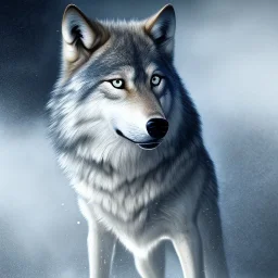 wolf, blue, masterpiece, expert, 8K, hyperrealism, sharp focus, cinematic lighting