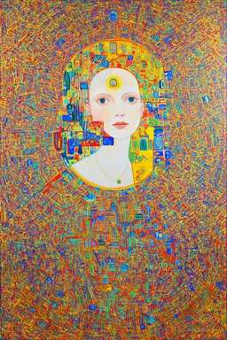 meaningless Pie chart inspired by Gustav Klimt surrounded by Surreal optical art with a color palette of matisse