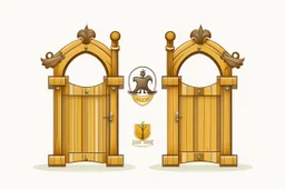 clip art logo design for wooden gates making business