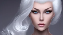 a woman white hair luxury stlye