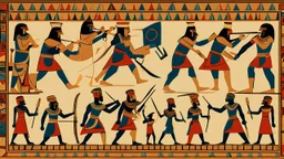 Pharaonic soldiers fighting in battle