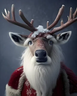 santa claus's reindeer looks like a human