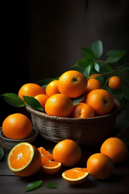 Picture decorate with oranges