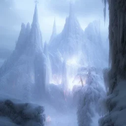 beautiful ice kingdom by anders zorn, matte painting, artstation, concept art