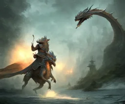 Midjourney style, casey Neistat riding a dragon, photorealistic, by john woo