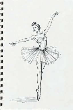 Female ballet dancer sketchbook