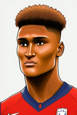 Ollie Watkins English football player ,cartoon 2d