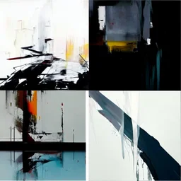 Empty Minimal contemporary abstract flat landscape painting. Concrete. Big brushstrokes. Twisted fragments of bodies. Drips of paint. style of Justin Mortimer and Adrian Ghenie.