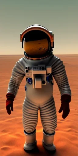 an astronaut in Mars, highly detailed, 3d render