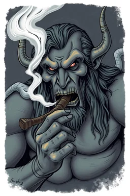 the demigod of boobs smoking cigar