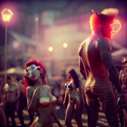 Ultra Realistic photo, medium shot view, men, carnival scene, futuristic steampunk. Women, hair monster, Drunken, Sunglasses, smoking, happy, hot. Cabaret background, highly detailed, concept art, unreal engine 5, ray tracing, RTX, lumen lighting, ultra detail, volumetric lighting, 3d, finely drawn, high definition, high resolution.