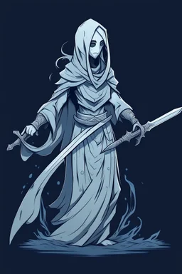 female ghost wielding a sword