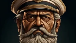 ship indian captain anger with chin realistic