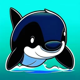 A cute orca, killer whale, avatar