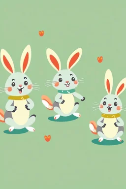 Bouncing bunnies counted one, two, three,