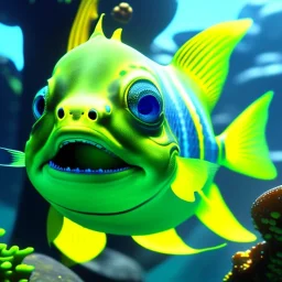 cute fish, 8k resolution, ultra hyperdetailed, Unreal Engine 5, very small details, realistic, normal colours, realistic lighting, complex 3d render, cinema 4d