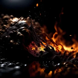 darkness macro photography, fire particles, dark tone, sharp focus, high contrast, 8k, incredible depth, depth of field, dramatic lighting, beautifully intricate details, clean environment