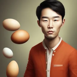 portrait of korean man who only thinks about eggs