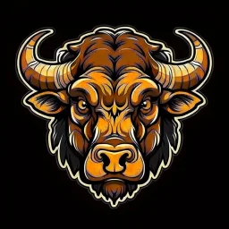 head of a buffalo, sports mascot style