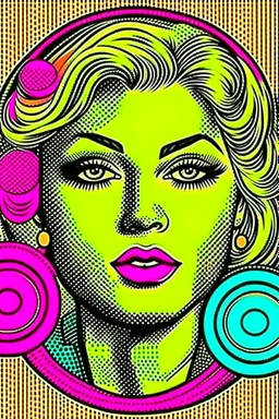 Vintage pop art style, coin