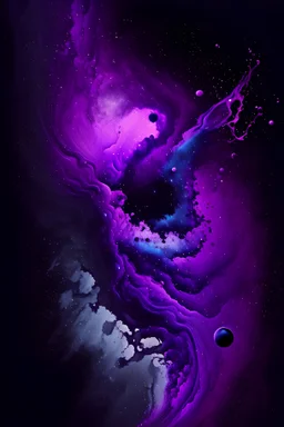 picture of a liquid galaxy with purple, blue, magenta and black intermixed