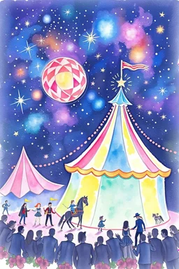 SKETCH WATERCOLOR PASTEL COLOURS - “The Starlight Circus”