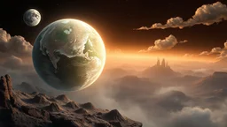 Earth is a suspicious place. Its color palette includes platinum, silver, and dark brown. It features quiet villages and chaotic towns.