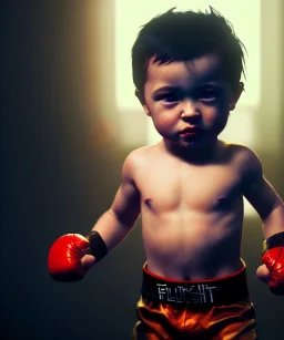 Fight club poster toddler, dramatic lighting, hyper realistic