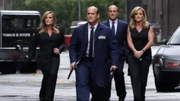Olivia Benson, Elliot Stabler and Amanda Rollins from Law & Order: Special Victims Unit on a crime scene