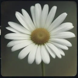 Strange white daisy flower with basic red dots, autochrome